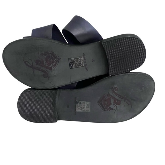 Free People Sandals Leather Loop‎ Toe Black Wash Slide Abilene EU 36 - Picture 8 of 14